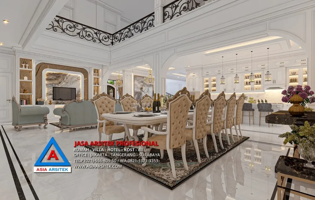 ruang makan Jasa Arsitek Desain Rumah Klasik 2 Lantai di Tambun Bekasi, jasa desain rumah, jasa arsitek rumah, jasa desain interior, jasa desain rumah Bekasi, jasa arsitek rumah Bekasi, jasa arsitek Bekasi