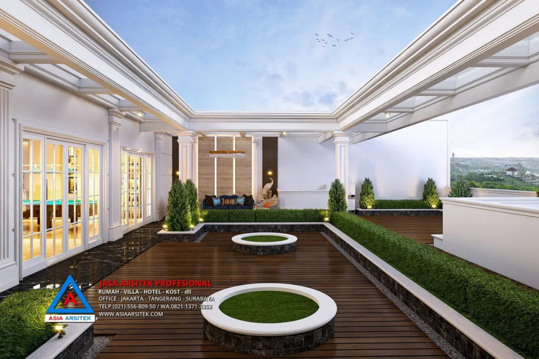 rooftop Jasa Arsitek Desain Rumah Klasik 4 Lantai di Kelapa Gading Jakarta Utara, jasa desain rumah, jasa arsitek rumah, jasa desain interior, jasa desain rumah Jakarta Utara, jasa arsitek rumah Jakarta Utara, jasa arsitek Jakarta Utara