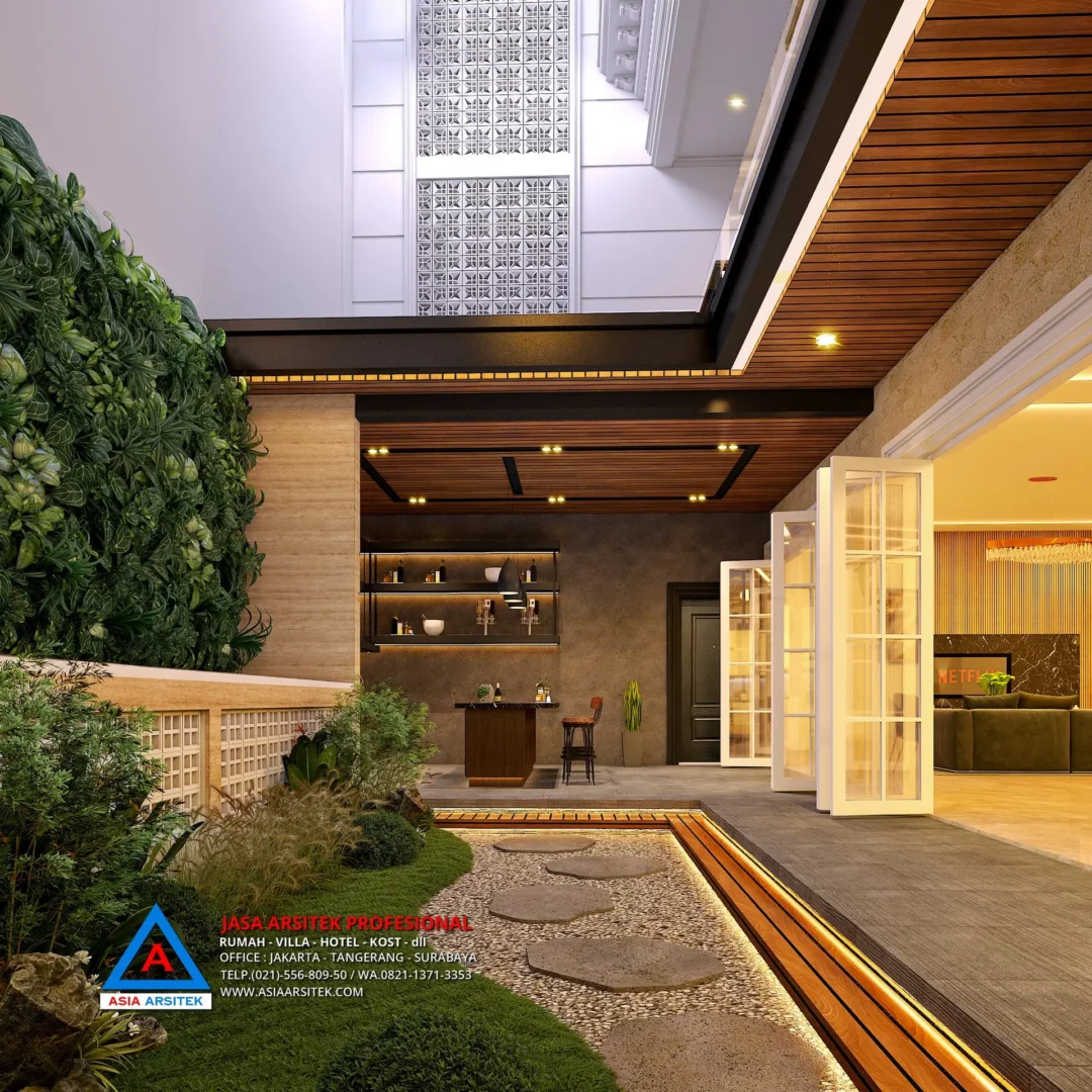 taman Jasa Arsitek Desain Rumah Klasik 4 Lantai di Kelapa Gading Jakarta Utara, jasa desain rumah, jasa arsitek rumah, jasa desain interior, jasa desain rumah Jakarta Utara, jasa arsitek rumah Jakarta Utara, jasa arsitek Jakarta Utara