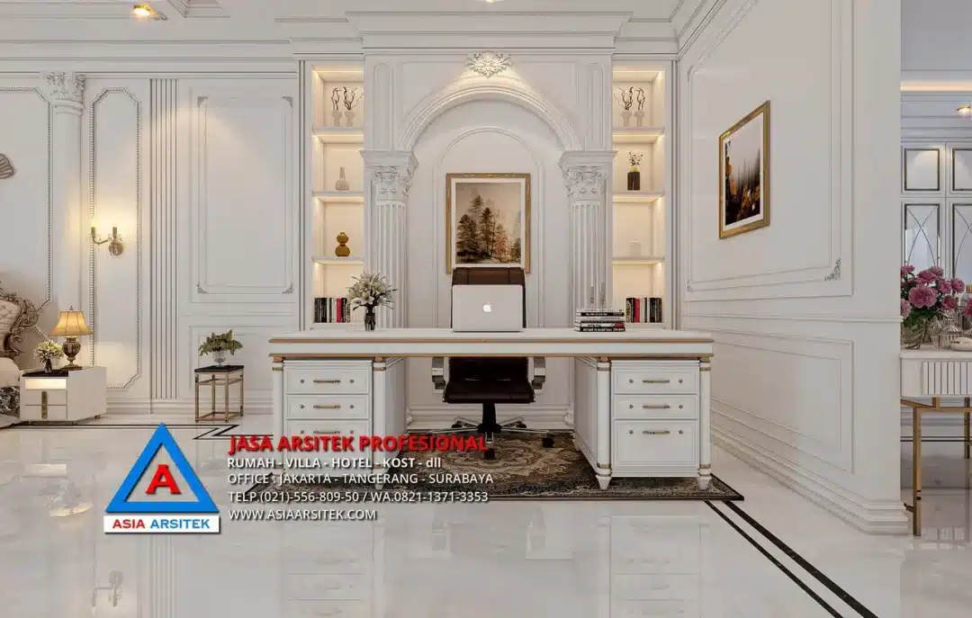 ruang kerja Jasa Arsitek Desain Rumah Klasik 4 Lantai di Kelapa Gading Jakarta Utara, jasa desain rumah, jasa arsitek rumah, jasa desain interior, jasa desain rumah Jakarta Utara, jasa arsitek rumah Jakarta Utara, jasa arsitek Jakarta Utara