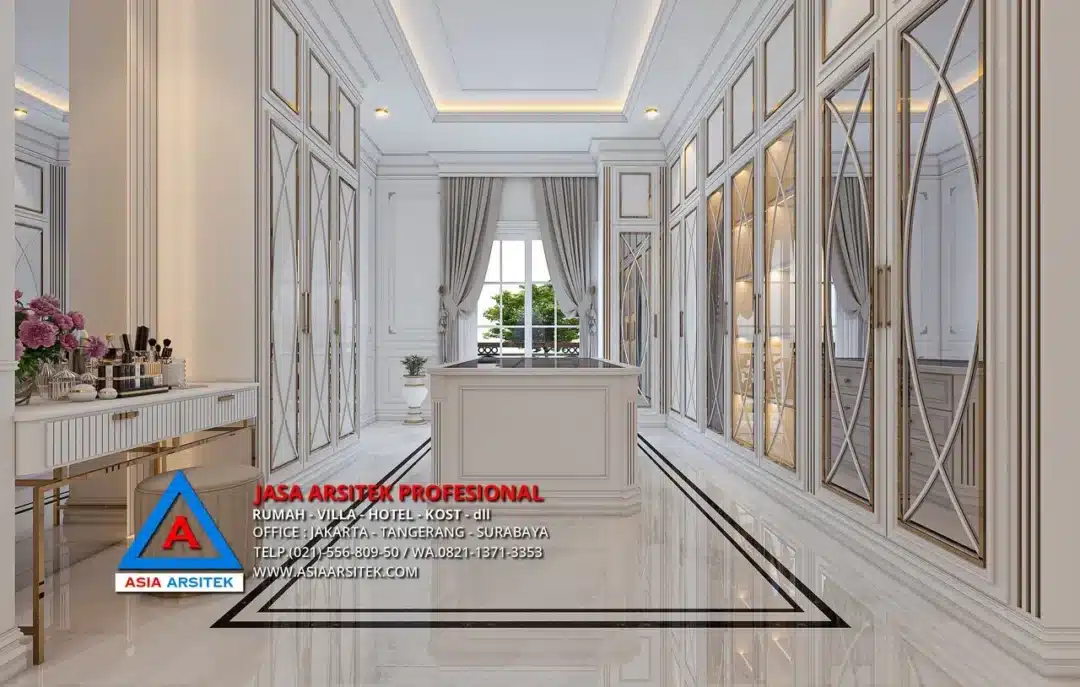 walk in closet Jasa Arsitek Desain Rumah Klasik 4 Lantai di Kelapa Gading Jakarta Utara, jasa desain rumah, jasa arsitek rumah, jasa desain interior, jasa desain rumah Jakarta Utara, jasa arsitek rumah Jakarta Utara, jasa arsitek Jakarta Utara