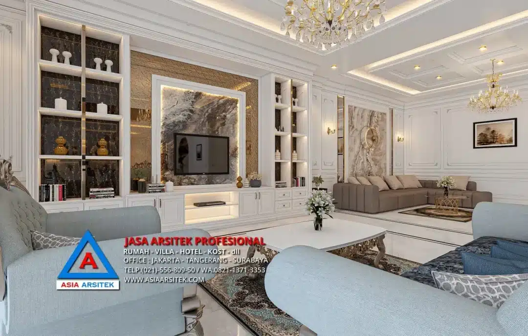 ruang keluarga Jasa Arsitek Desain Rumah Klasik 4 Lantai di Kelapa Gading Jakarta Utara, jasa desain rumah, jasa arsitek rumah, jasa desain interior, jasa desain rumah Jakarta Utara, jasa arsitek rumah Jakarta Utara, jasa arsitek Jakarta Utara