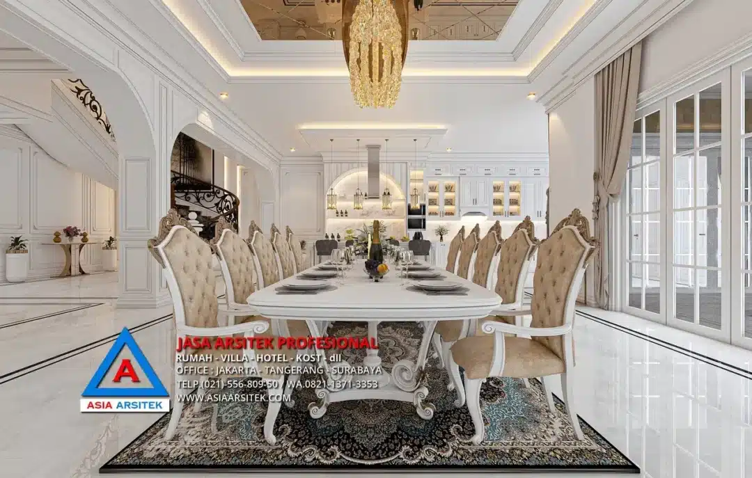 ruang makan Jasa Arsitek Desain Rumah Klasik 4 Lantai di Kelapa Gading Jakarta Utara, jasa desain rumah, jasa arsitek rumah, jasa desain interior, jasa desain rumah Jakarta Utara, jasa arsitek rumah Jakarta Utara, jasa arsitek Jakarta Utara