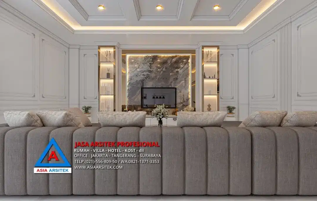 ruang keluarga Jasa Arsitek Desain Rumah Klasik 4 Lantai di Kelapa Gading Jakarta Utara, jasa desain rumah, jasa arsitek rumah, jasa desain interior, jasa desain rumah Jakarta Utara, jasa arsitek rumah Jakarta Utara, jasa arsitek Jakarta Utara
