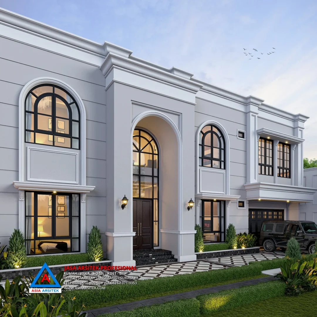 fasad rumah Jasa Arsitek Desain Rumah Mediterania 2 Lantai di Pesanggrahan Jakarta Selatan, jasa desain rumah, jasa arsitek rumah, jasa desain interior, jasa desain rumah Jakarta Selatan, jasa arsitek rumah Jakarta Selatan, jasa arsitek Jakarta Selatan