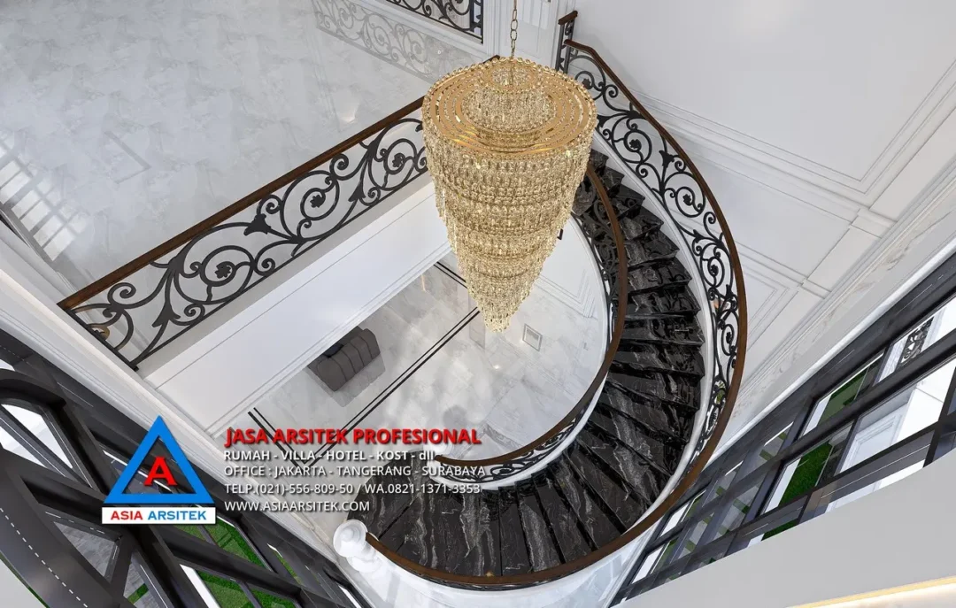 void area tangga Jasa Arsitek Desain Rumah Mediterania 2 Lantai di Pesanggrahan Jakarta Selatan, jasa desain rumah, jasa arsitek rumah, jasa desain interior, jasa desain rumah Jakarta Selatan, jasa arsitek rumah Jakarta Selatan, jasa arsitek Jakarta Selatan