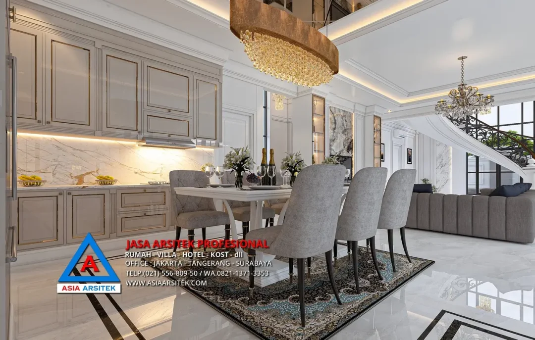 ruang makan Jasa Arsitek Desain Rumah Mediterania 2 Lantai di Pesanggrahan Jakarta Selatan, jasa desain rumah, jasa arsitek rumah, jasa desain interior, jasa desain rumah Jakarta Selatan, jasa arsitek rumah Jakarta Selatan, jasa arsitek Jakarta Selatan