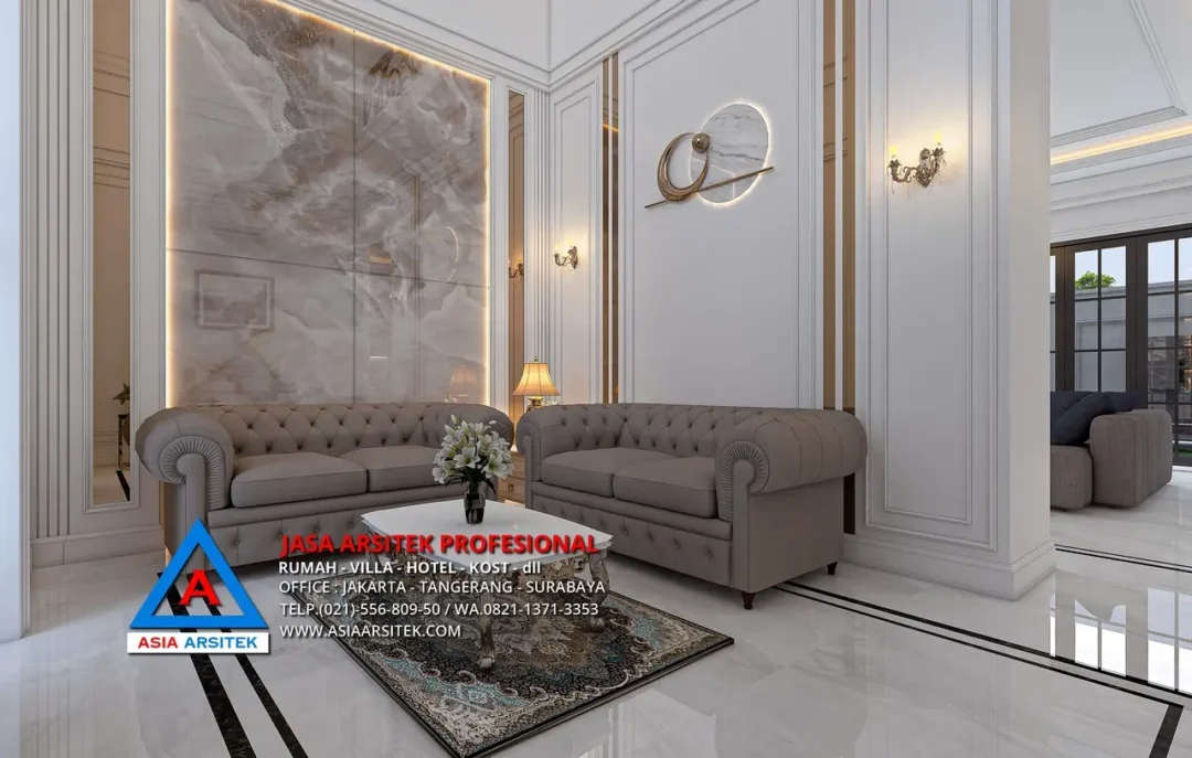 ruang tamu Jasa Arsitek Desain Rumah Mediterania 2 Lantai di Pesanggrahan Jakarta Selatan, jasa desain rumah, jasa arsitek rumah, jasa desain interior, jasa desain rumah Jakarta Selatan, jasa arsitek rumah Jakarta Selatan, jasa arsitek Jakarta Selatan