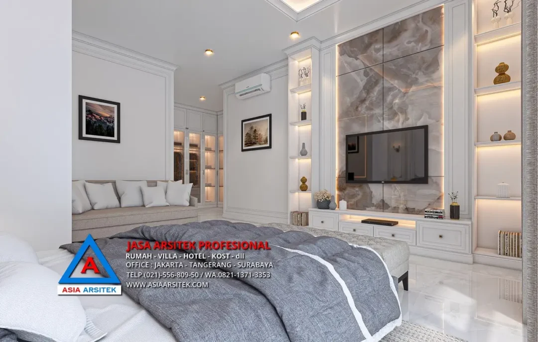 kamar tidur Jasa Arsitek Desain Rumah Minimalis 3 Lantai di Gading Serpong Tangerang, jasa desain rumah, jasa arsitek rumah, jasa desain interior, jasa desain rumah Jakarta Barat, jasa arsitek rumah Jakarta Barat, jasa arsitek Jakarta Barat