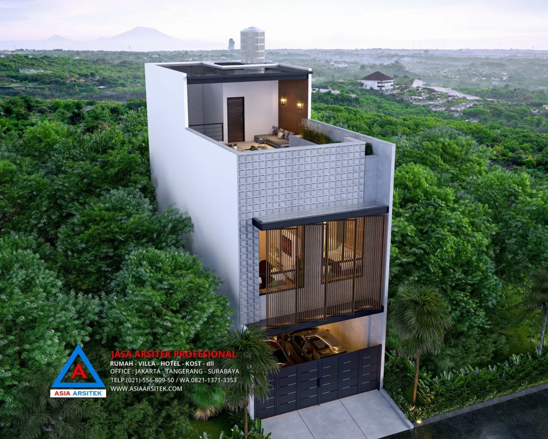 tampak atas Jasa Arsitek Desain Rumah Minimalis 3 Lantai di Kalideres Jakarta Barat, jasa desain rumah, jasa arsitek rumah, jasa desain interior, jasa desain rumah Jakarta Barat, jasa arsitek rumah Jakarta Barat, jasa arsitek Jakarta Barat