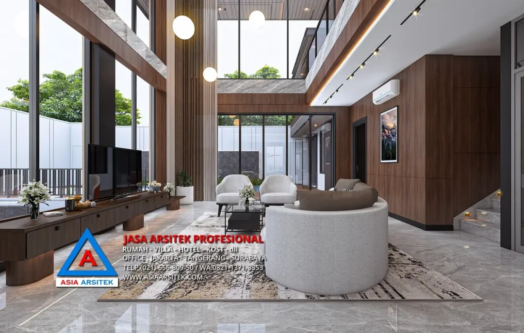 ruang keluarga Jasa Arsitek Desain Rumah Modern 2 Lantai di BSD, jasa desain rumah, jasa arsitek rumah, jasa desain interior, jasa desain rumah BSD, jasa arsitek rumah BSD, jasa arsitek BSD