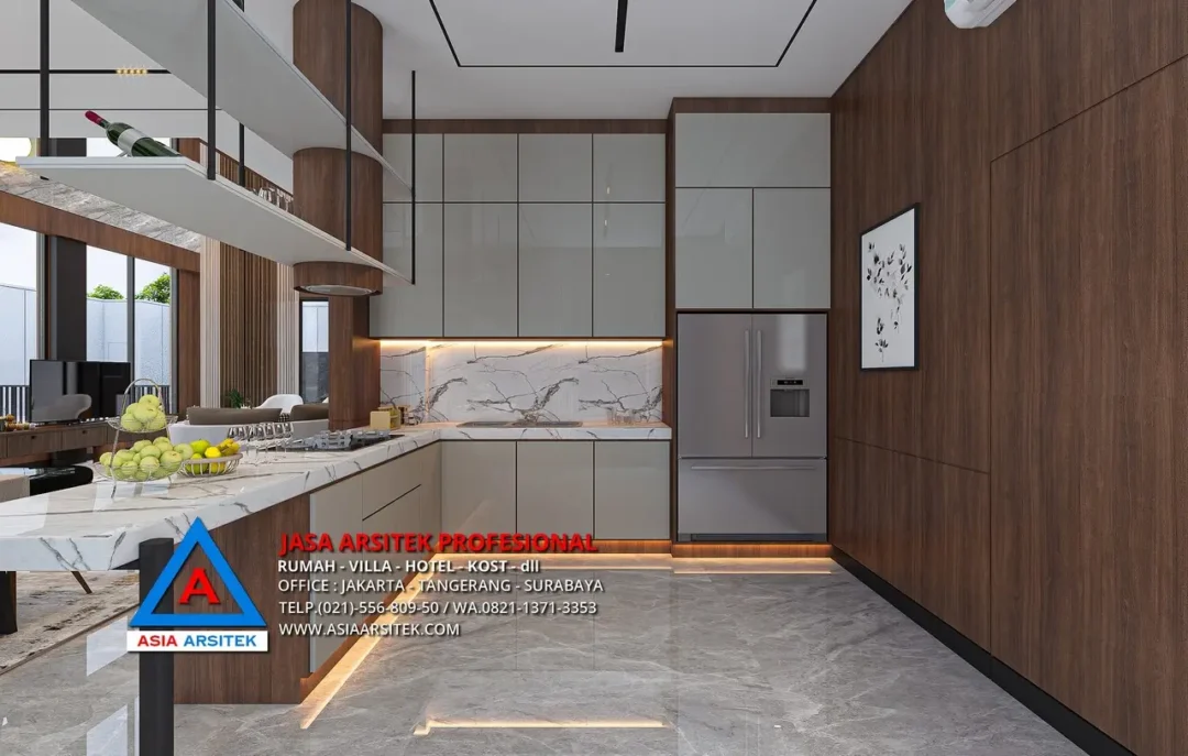 view pantry Jasa Arsitek Desain Rumah Modern 2 Lantai di BSD, jasa desain rumah, jasa arsitek rumah, jasa desain interior, jasa desain rumah BSD, jasa arsitek rumah BSD, jasa arsitek BSD