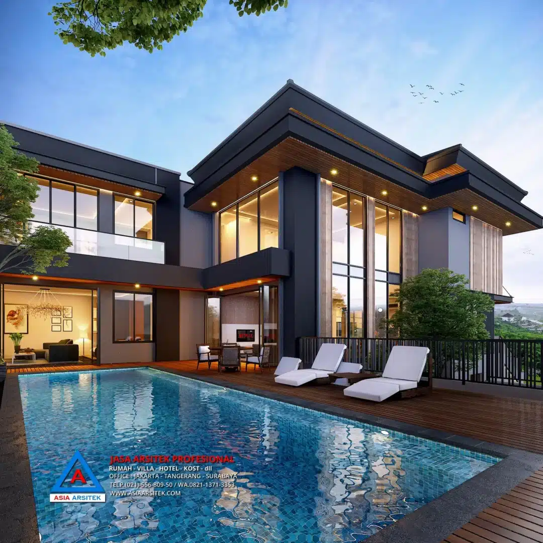 view belakang Jasa Arsitek Desain Rumah Modern 2 Lantai di BSD, jasa desain rumah, jasa arsitek rumah, jasa desain interior, jasa desain rumah BSD, jasa arsitek rumah BSD, jasa arsitek BSD