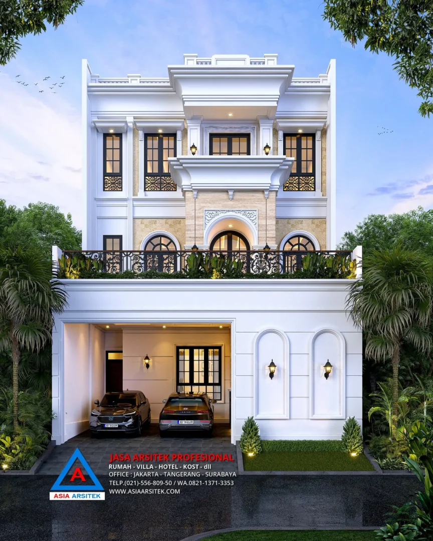 view depan tanpa pagar Jasa Arsitek Desain Rumah Tropis 3 Lantai di Sunter Jakarta Utara, jasa desain rumah, jasa arsitek rumah, jasa desain interior, jasa desain rumah Sunter Jakarta Utara, jasa arsitek rumah Sunter Jakarta Utara, jasa arsitek Sunter Jakarta Utara