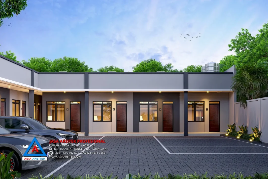 view depan Jasa Desain Rumah Kost 1 Lantai di Palmerah Jakarta Barat, jasa desain rumah kost jakarta barat, jasa desain rumah kost, contoh desain kos kosan, contoh desain kos kosan minimalis, contoh desain kos kosan sederhana, contoh desain rumah kost, contoh desain rumah kost 2 lantai, desain bangunan kost minimalis, asia arsitek jasa arsitek desain rumah villa kost hotel, arsitek rumah kost,