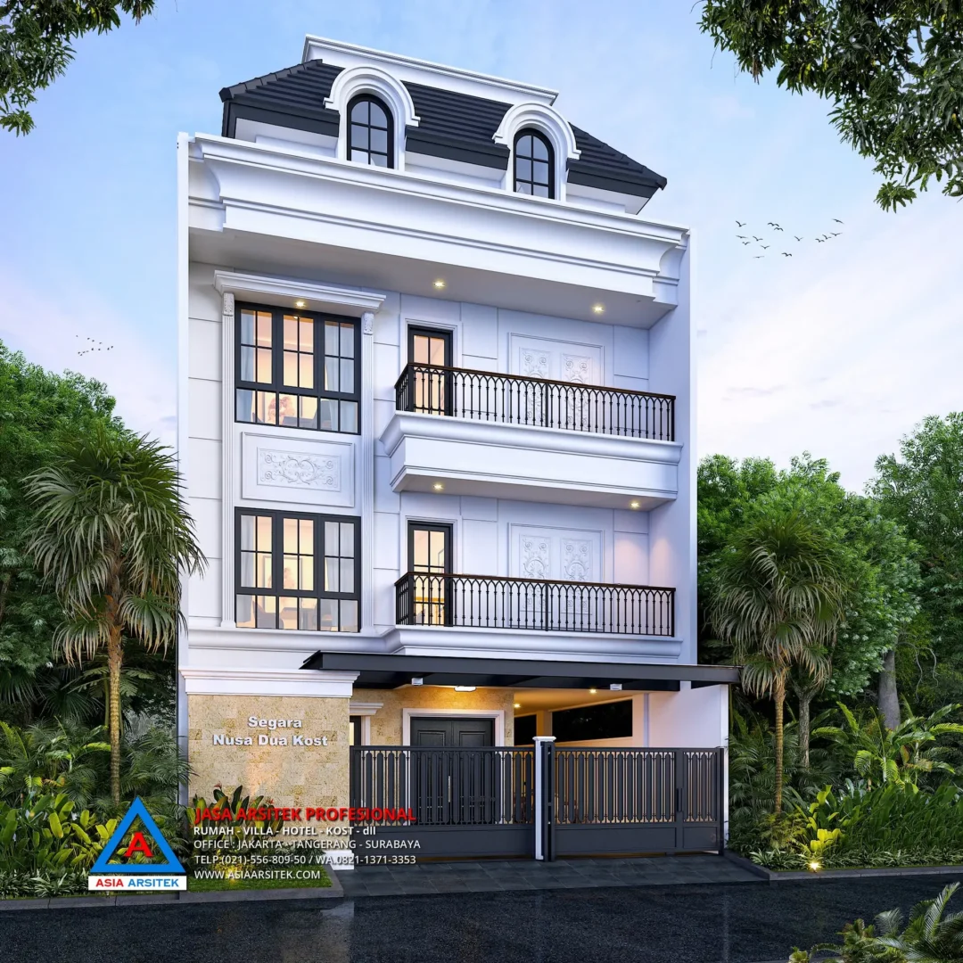 fasad depan Jasa Desain Rumah Kost 3 Lantai di Nusa Dua Bali, jasa desain rumah kost bali, jasa desain rumah kost, contoh desain kos kosan, contoh desain kos kosan minimalis, contoh desain kos kosan sederhana, contoh desain rumah kost, contoh desain rumah kost 2 lantai, desain bangunan kost minimalis, asia arsitek jasa arsitek desain rumah villa kost hotel, arsitek rumah kost,