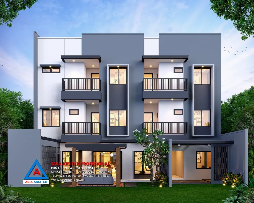 tampak belakang Jasa Desain Rumah Kost 3 Lantai di Rembang Jawa Tengah, jasa desain rumah kost Rembang, jasa desain rumah kost, contoh desain kos kosan, contoh desain kos kosan minimalis, contoh desain kos kosan sederhana, contoh desain rumah kost, contoh desain rumah kost 2 lantai, desain bangunan kost minimalis, asia arsitek jasa arsitek desain rumah villa kost hotel, arsitek rumah kost,