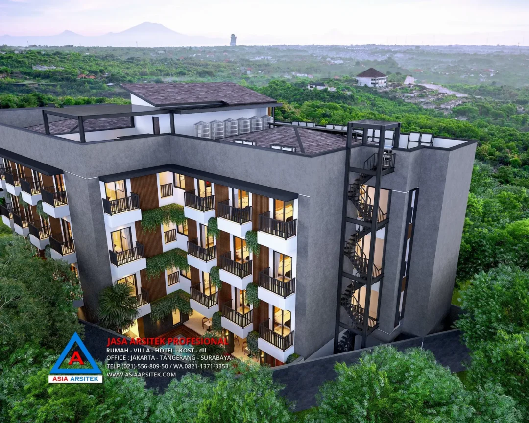 view atas belakang Jasa Desain Rumah Kost Kostel 4 Lantai di Bali, jasa desain rumah kost, contoh desain kos kosan, contoh desain kos kosan minimalis, contoh desain kos kosan sederhana, contoh desain rumah kost, contoh desain rumah kost 2 lantai, desain bangunan kost minimalis, asia arsitek jasa arsitek desain rumah villa kost hotel, arsitek rumah kost