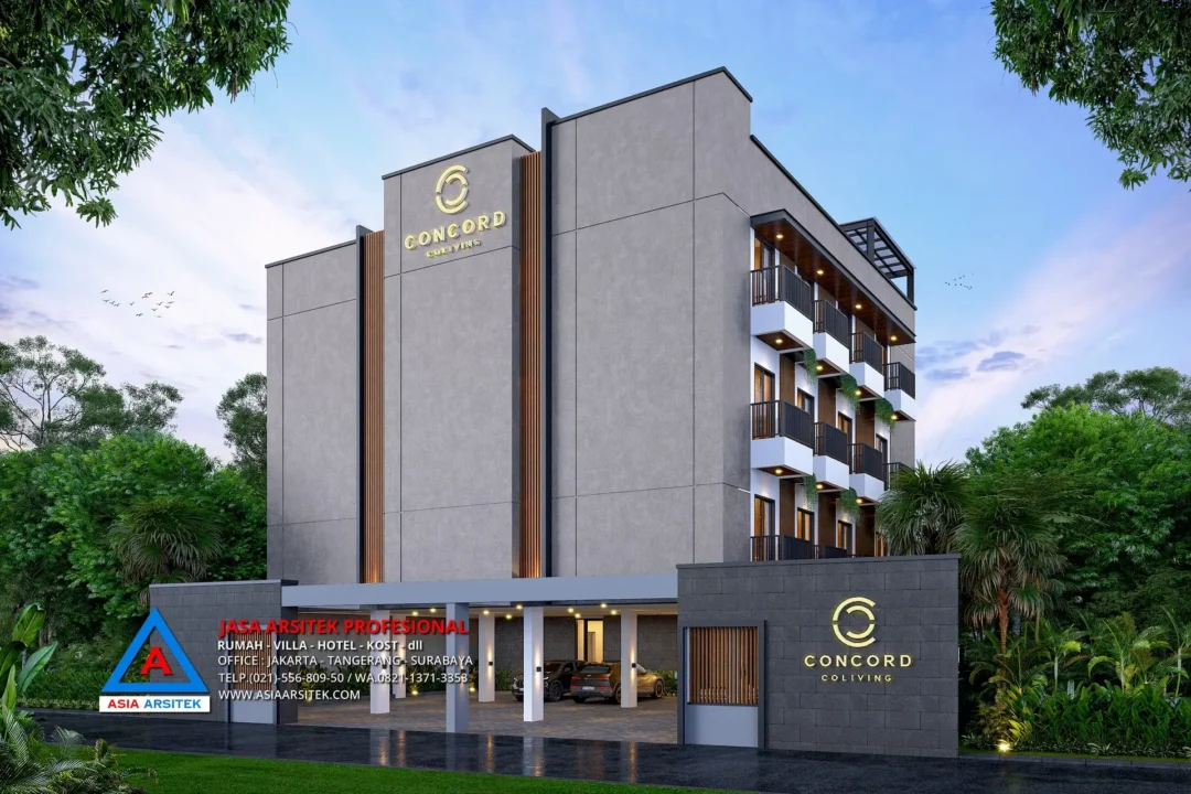 fasad Jasa Desain Rumah Kost Kostel 4 Lantai di Bali, jasa desain rumah kost, contoh desain kos kosan, contoh desain kos kosan minimalis, contoh desain kos kosan sederhana, contoh desain rumah kost, contoh desain rumah kost 2 lantai, desain bangunan kost minimalis, asia arsitek jasa arsitek desain rumah villa kost hotel, arsitek rumah kost