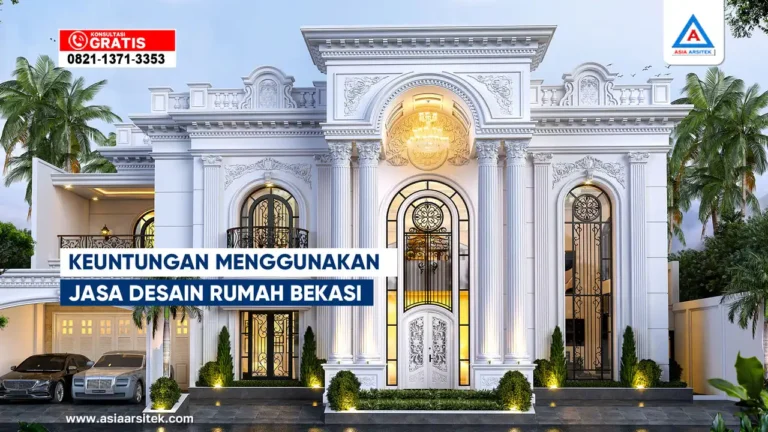 Keuntungan Menggunakan Jasa Desain Rumah Bekasi untuk Hunian yang Fungsional dan Estetis – Tampilan desain rumah modern dengan penataan ruang optimal dan estetika menawan hasil rancangan arsitek profesional di Bekasi.