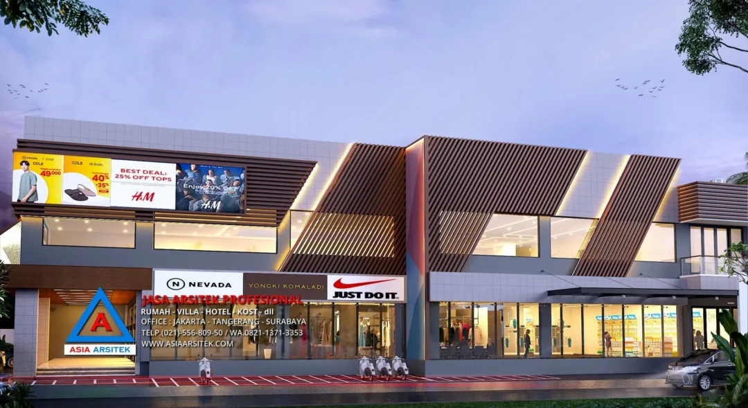 tampak samping Jasa Arsitek Desain Gedung Swalayan 2 Lantai di Kebumen Jawa Tengah, jasa desain rumah, jasa arsitek rumah, jasa desain interior, jasa desain rumah Kebumen, jasa arsitek rumah Kebumen, jasa arsitek Kebumen