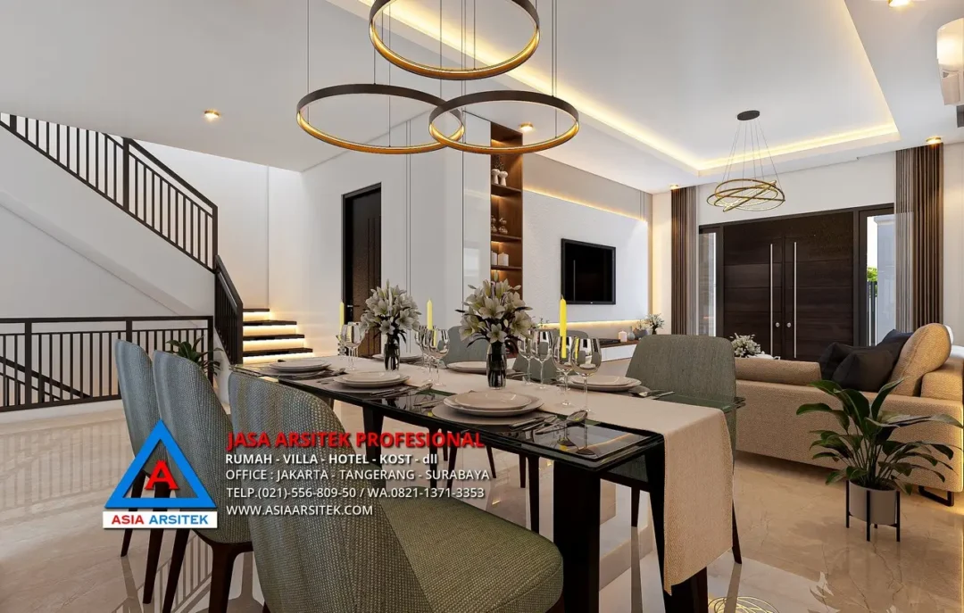 ruang makan Jasa Arsitek Desain Rumah Minimalis 3 Lantai di Ilir Timur I Palembang, jasa desain rumah, jasa arsitek rumah, jasa desain interior, jasa desain rumah Palembang, jasa arsitek rumah Palembang, jasa arsitek Palembang
