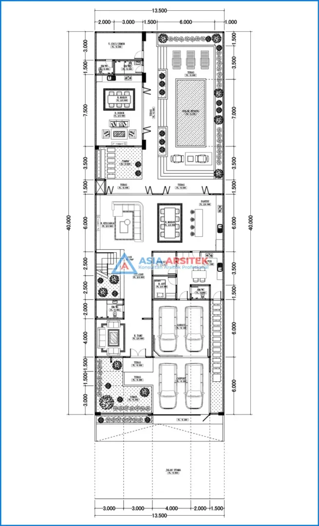 denah lantai 1 Jasa Arsitek Desain Rumah Modern 2 Lantai di Kelapa Dua Tangerang, jasa desain rumah, jasa arsitek rumah, jasa desain interior, jasa desain rumah Tangerang, jasa arsitek rumah Tangerang, jasa arsitek Tangerang
