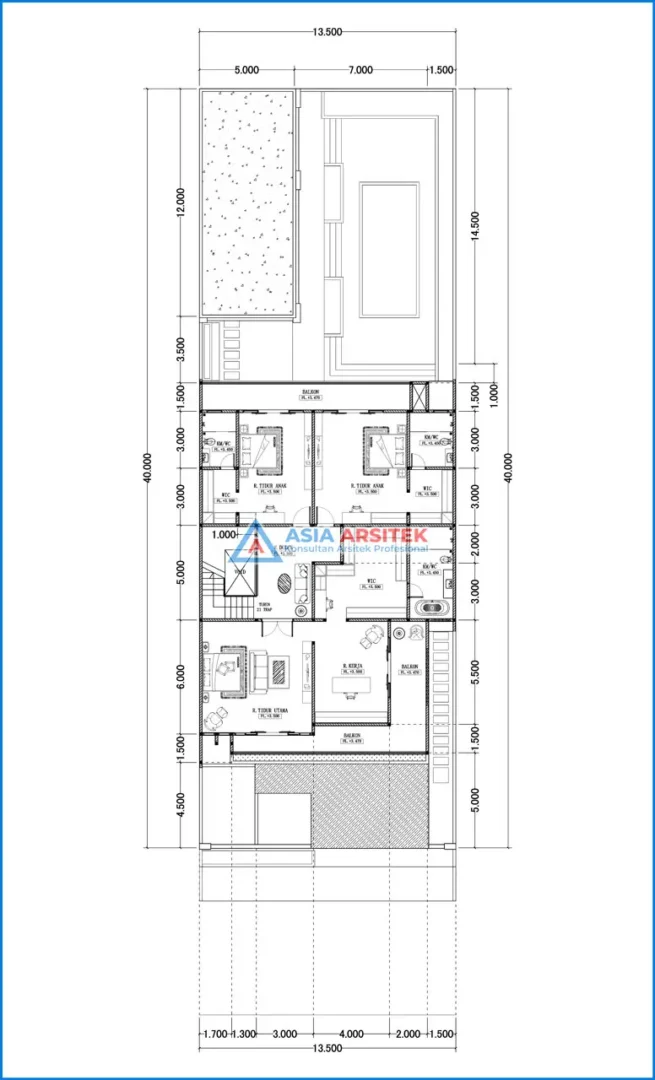 denah lantai 2 Jasa Arsitek Desain Rumah Modern 2 Lantai di Kelapa Dua Tangerang, jasa desain rumah, jasa arsitek rumah, jasa desain interior, jasa desain rumah Tangerang, jasa arsitek rumah Tangerang, jasa arsitek Tangerang
