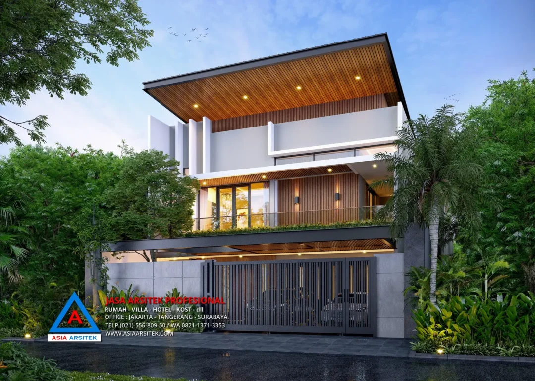 tampak depan Jasa Arsitek Desain Rumah Modern 2 Lantai di Kelapa Dua Tangerang, jasa desain rumah, jasa arsitek rumah, jasa desain interior, jasa desain rumah Tangerang, jasa arsitek rumah Tangerang, jasa arsitek Tangerang