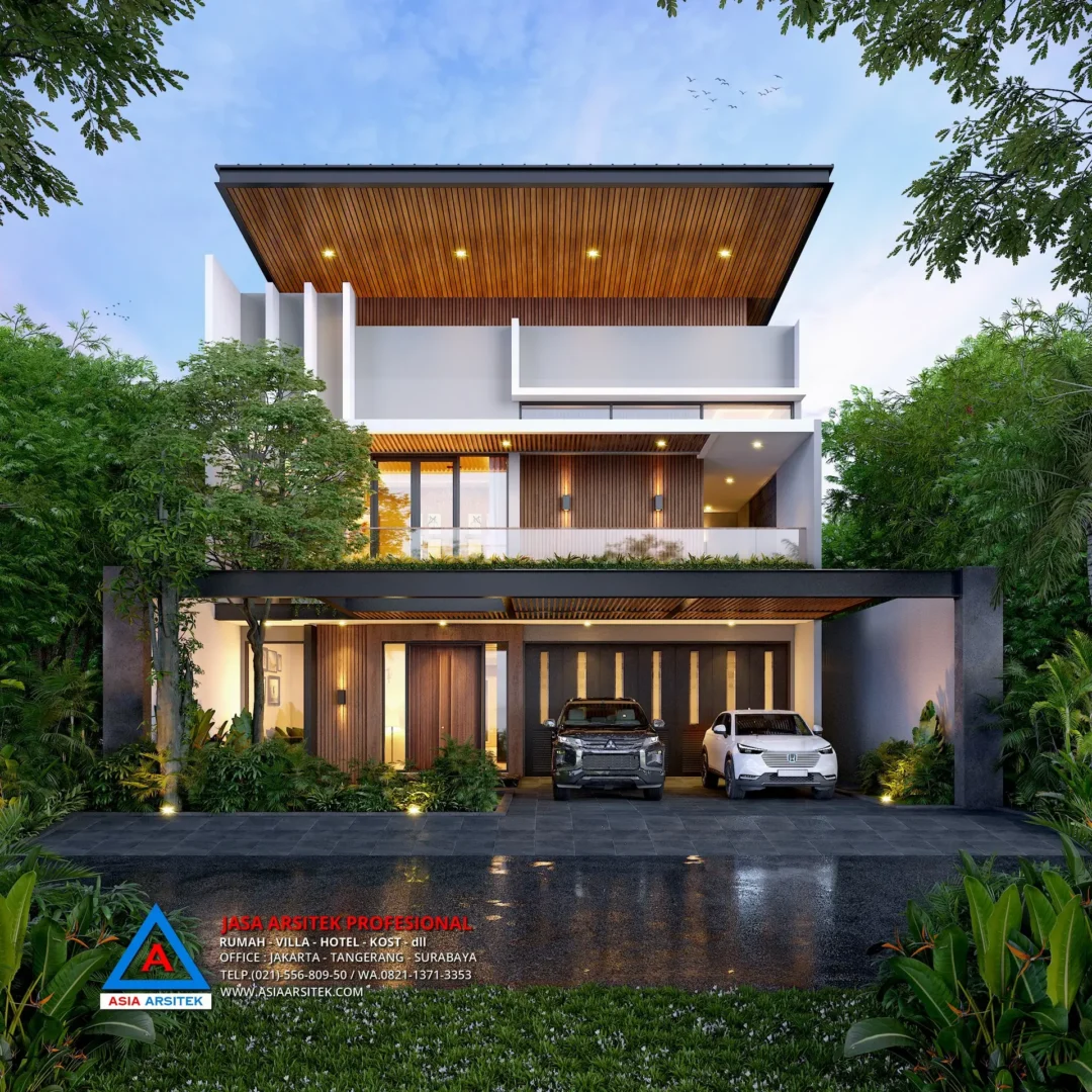 view depan Jasa Arsitek Desain Rumah Modern 2 Lantai di Kelapa Dua Tangerang, jasa desain rumah, jasa arsitek rumah, jasa desain interior, jasa desain rumah Tangerang, jasa arsitek rumah Tangerang, jasa arsitek Tangerang