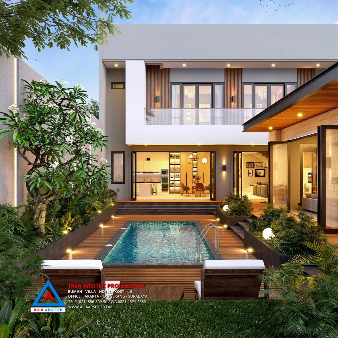 tampak belakang Jasa Arsitek Desain Rumah Modern 2 Lantai di Kelapa Dua Tangerang, jasa desain rumah, jasa arsitek rumah, jasa desain interior, jasa desain rumah Tangerang, jasa arsitek rumah Tangerang, jasa arsitek Tangerang