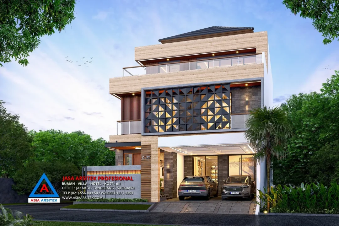 depan tanpa pagar Jasa Arsitek Desain Rumah Modern 3 Lantai di Bintara Bekasi, jasa desain rumah, jasa arsitek rumah, jasa desain interior, jasa desain rumah Bekasi, jasa arsitek rumah Bekasi, jasa arsitek Bekasi 
