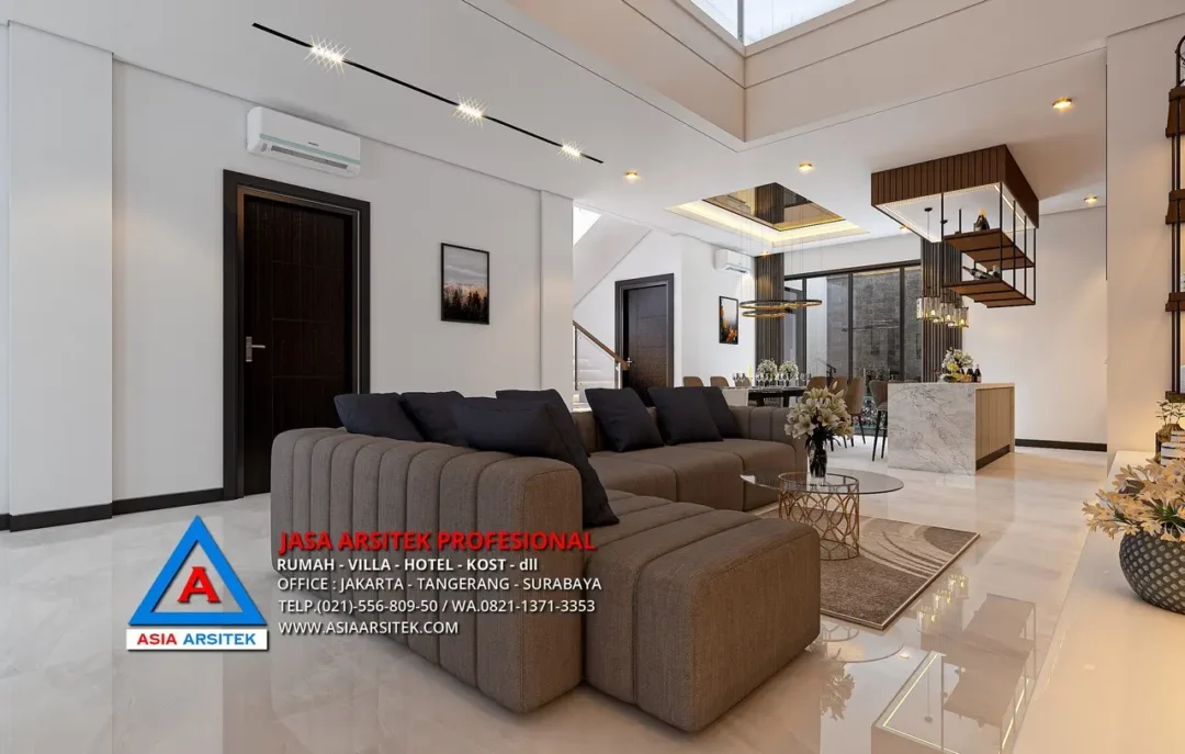 ruang keluarga Jasa Arsitek Desain Rumah Modern 3 Lantai di Bintara Bekasi, jasa desain rumah, jasa arsitek rumah, jasa desain interior, jasa desain rumah Bekasi, jasa arsitek rumah Bekasi, jasa arsitek Bekasi 