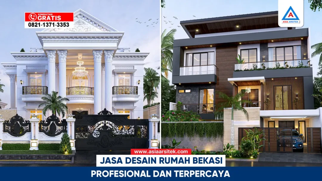 jasa desain rumah bekasi profesional dan terpercaya hasil desain modern minimalis klasik tropis