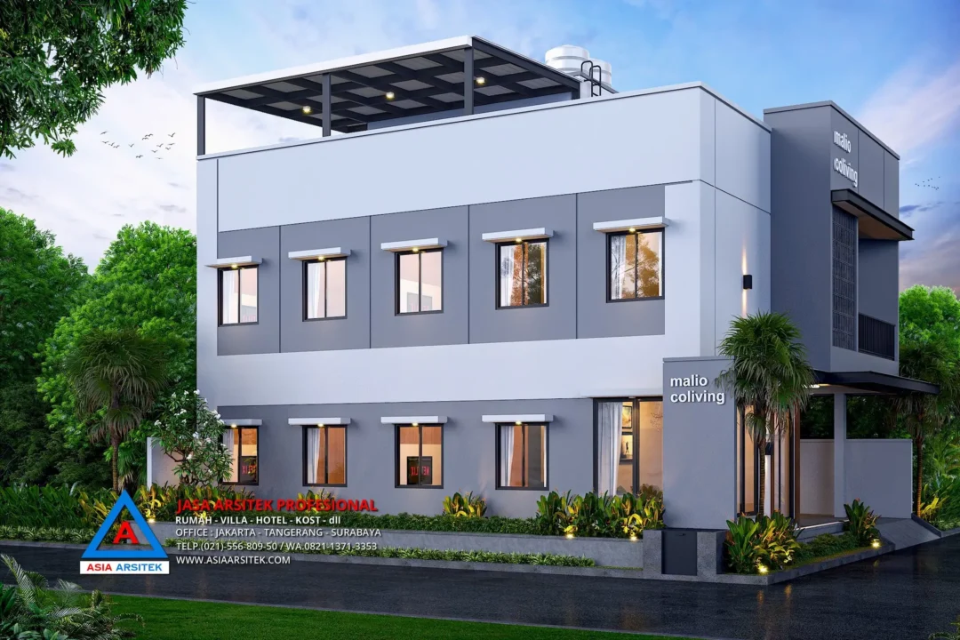samping tanpa pagar Jasa Desain Rumah Kost Minimalis 2 Lantai di Bekasi, jasa desain rumah, jasa arsitek rumah, jasa desain interior, jasa desain rumah Bekasi, jasa arsitek rumah Bekasi, jasa arsitek Bekasi