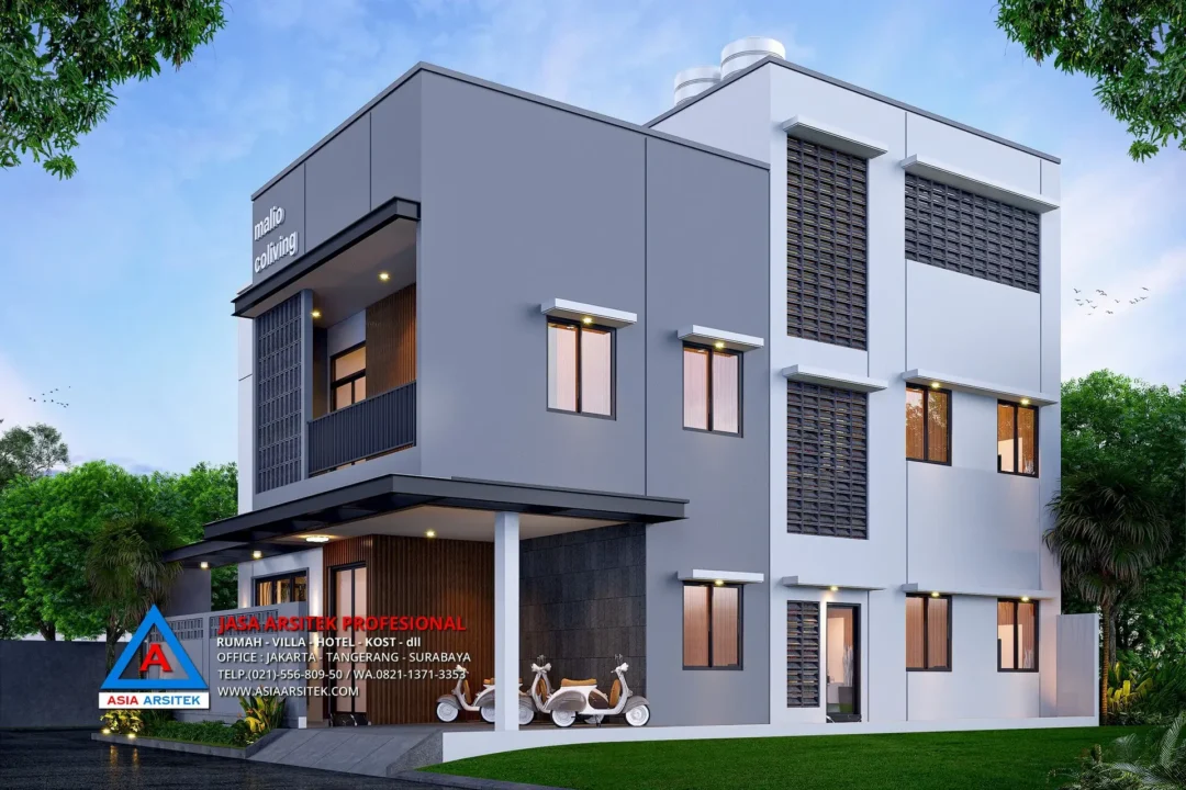 samping kanan Jasa Desain Rumah Kost Minimalis 2 Lantai di Bekasi, jasa desain rumah, jasa arsitek rumah, jasa desain interior, jasa desain rumah Bekasi, jasa arsitek rumah Bekasi, jasa arsitek Bekasi