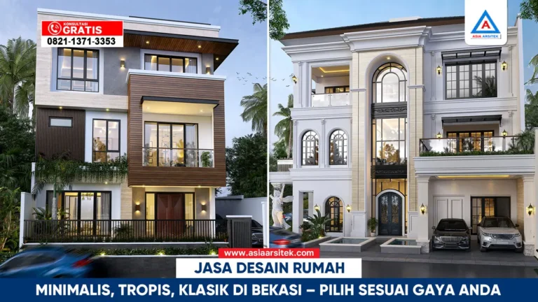 Jasa desain rumah minimalis, tropis, dan klasik di Bekasi dengan konsep elegan dan fungsional