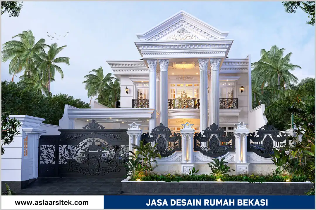 desain rumah tropis modern di bekasi dengan pencahayaan alami dan tampilan arsitektur elegan