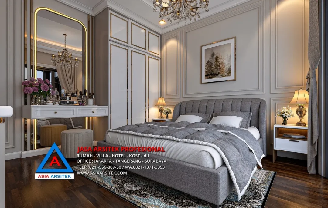 kamar tidur Jasa Arsitek Desain Rumah Mewah Tropis 3 Lantai di Sentul City Bogor, jasa desain rumah, jasa arsitek rumah, jasa desain interior, jasa desain rumah Bogor, jasa arsitek rumah Bogor, jasa arsitek Bogor 