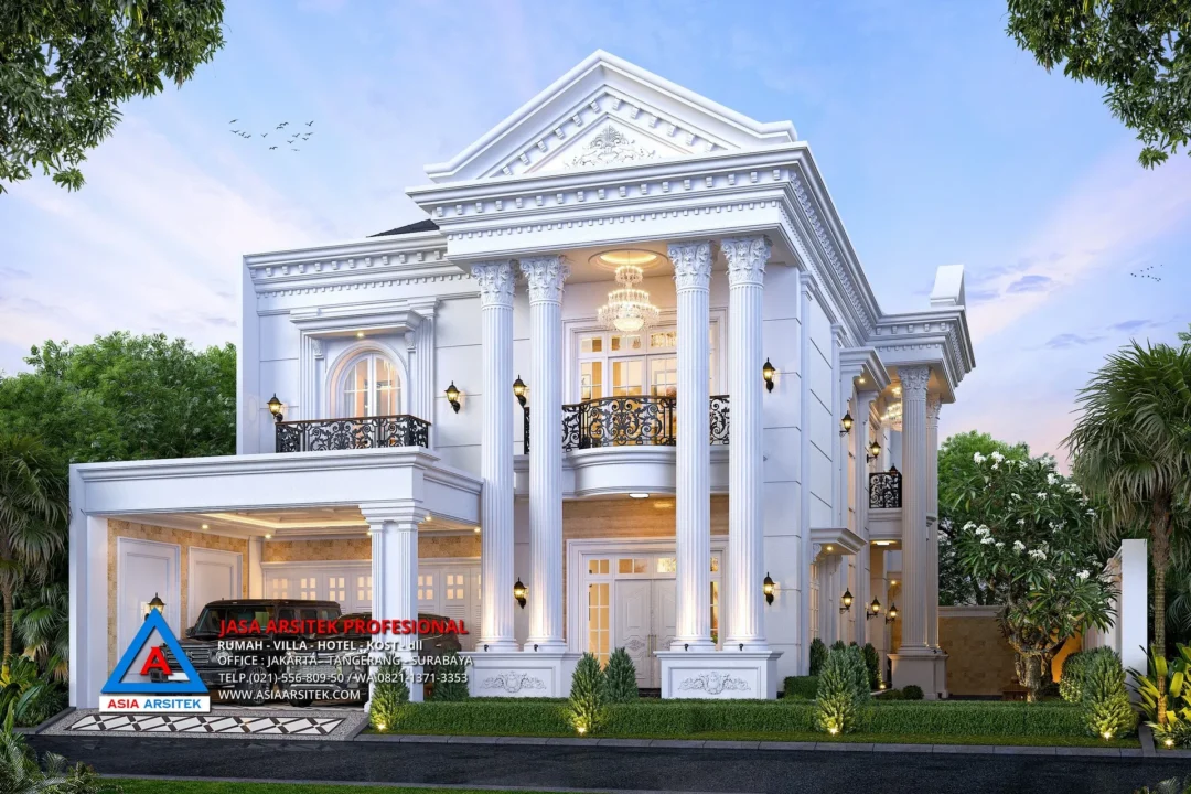 fasad tanpa pagar Jasa Arsitek Desain Rumah Mewah Klasik 2 Lantai di Kelapa Dua Tangerang, jasa desain rumah, jasa arsitek rumah, jasa desain interior, jasa desain rumah Tangerang, jasa arsitek rumah Tangerang, jasa arsitek Tangerang