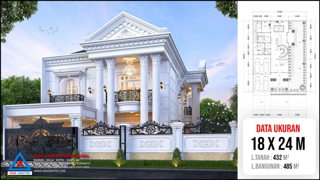 Jasa Arsitek Desain Rumah Mewah Klasik 2 Lantai di Kelapa Dua Tangerang, jasa desain rumah, jasa arsitek rumah, jasa desain interior, jasa desain rumah Tangerang, jasa arsitek rumah Tangerang, jasa arsitek Tangerang