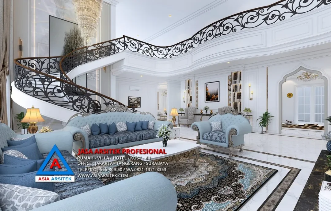 ruang bersama Jasa Arsitek Desain Rumah Mewah Klasik 2 Lantai di Kelapa Dua Tangerang, jasa desain rumah, jasa arsitek rumah, jasa desain interior, jasa desain rumah Tangerang, jasa arsitek rumah Tangerang, jasa arsitek Tangerang