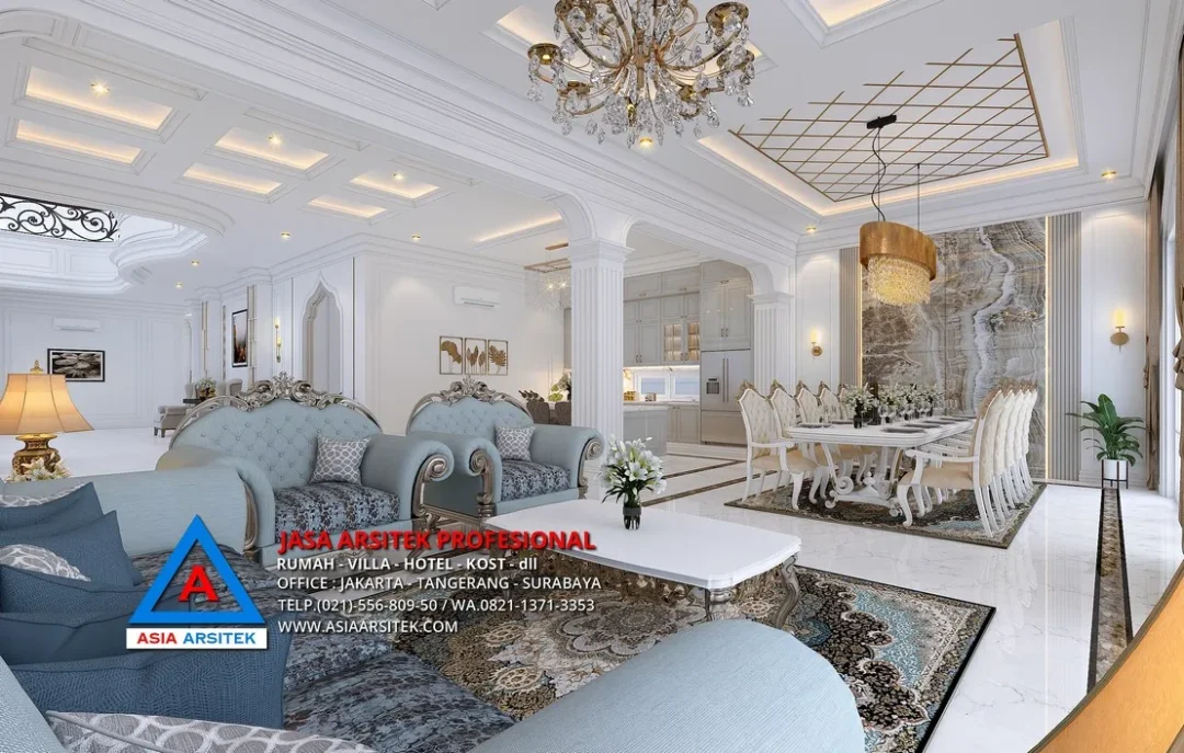 ruang makan bersama Jasa Arsitek Desain Rumah Mewah Klasik 2 Lantai di Kelapa Dua Tangerang, jasa desain rumah, jasa arsitek rumah, jasa desain interior, jasa desain rumah Tangerang, jasa arsitek rumah Tangerang, jasa arsitek Tangerang