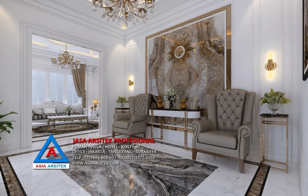 area foyer Jasa Arsitek Desain Rumah Mewah Klasik 2 Lantai di Kelapa Dua Tangerang, jasa desain rumah, jasa arsitek rumah, jasa desain interior, jasa desain rumah Tangerang, jasa arsitek rumah Tangerang, jasa arsitek Tangerang