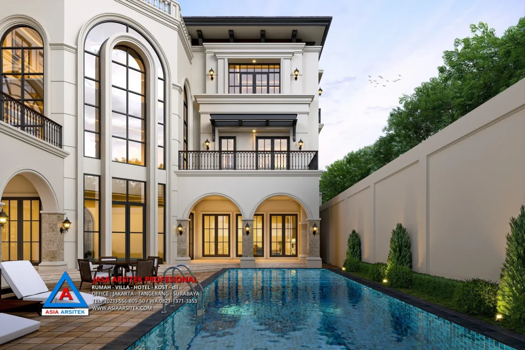 Kolam Renang Jasa Arsitek Desain Rumah Mewah Mediterania 3 Lantai di Tangerang, jasa desain rumah, jasa arsitek rumah, jasa desain interior, jasa desain rumah Tangerang, jasa arsitek rumah Tangerang, jasa arsitek Tangerang