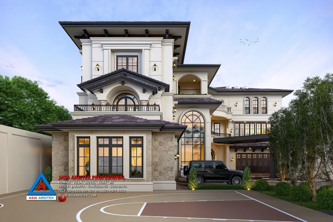 Lapangan Basket Jasa Arsitek Desain Rumah Mewah Mediterania 3 Lantai di Tangerang, jasa desain rumah, jasa arsitek rumah, jasa desain interior, jasa desain rumah Tangerang, jasa arsitek rumah Tangerang, jasa arsitek Tangerang