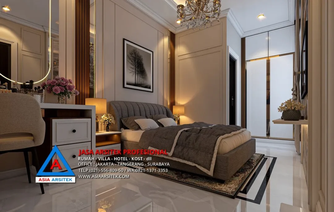 kamar utama Jasa Arsitek Desain Rumah Mewah Tropis 2 Lantai di Pondok Bambu Jakarta Timur, Jasa Desain Rumah, jasa arsitek rumah, jasa desain arsitek, jasa desain interior, harga jasa desain rumah, harga jasa arsitek rumah, harga jasa arsitek per m2, jasa desain rumah gratis, jasa desain rumah murah, jasa desain rumah dan rab,
