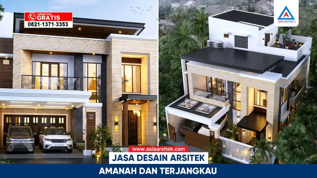 arsitek profesional membuat rancangan desain rumah berkualitas dengan biaya terjangkau dan layanan amanah