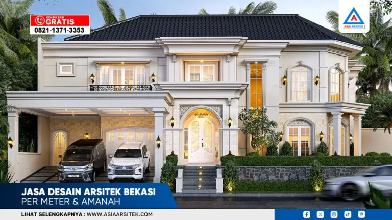 Jasa desain arsitek Bekasi per meter amanah dan profesional dengan hasil desain rumah elegan dan detail presisi