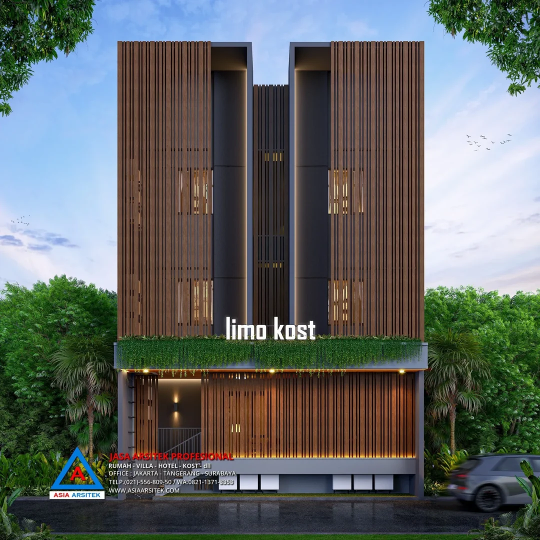 tampak depan Jasa Arsitek Desain Rumah Kos Kosan 4 Lantai di Limo Depok, jasa desain rumah kost, contoh desain kos kosan, contoh desain kos kosan minimalis, contoh desain kos kosan sederhana, contoh desain rumah kost, contoh desain rumah kost 2 lantai, desain bangunan kost minimalis, asia arsitek jasa arsitek desain rumah villa kost hotel, arsitek rumah kost,